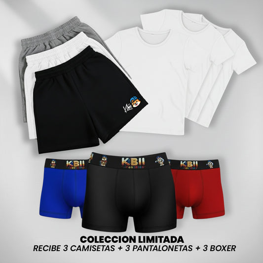 PACK ESCOLAR 3 CAMISETAS + 3 PANTALONETAS + 3 BOXER