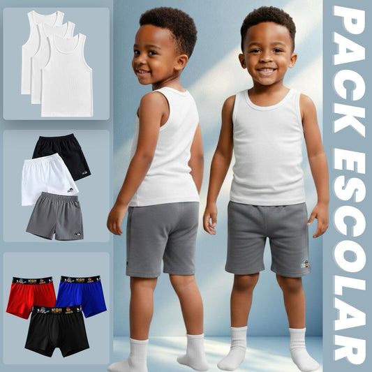 PACK ESCOLAR 3 CAMISILLAS + 3 PANTALONETA + 3 BOXER